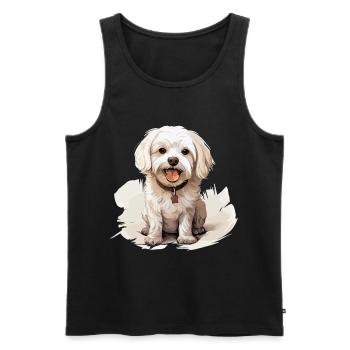 Maltese Dog Breed Pet Cute Graphic - Männer Premium Bio Tank Top - Schwarz - Vorne - Michal (187cm)