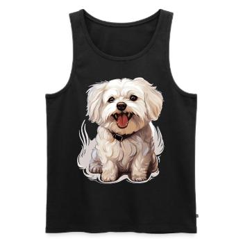 Maltese Dog Breed Pet Cute Graphic - Männer Premium Bio Tank Top - Schwarz - Vorne - Michal (187cm)