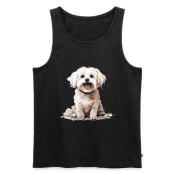 Maltese Dog Breed Pet Cute Graphic - Männer Premium Bio Tank Top - Schwarz - Vorne - Michal (187cm)