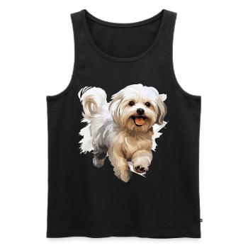 Maltese Dog Breed Pet Cute Graphic - Männer Premium Bio Tank Top - Schwarz - Vorne - Michal (187cm)