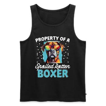 Boxer Dog Breed Pet - Property of a spoiled - Männer Premium Bio Tank Top - Schwarz - Vorne - Michal (187cm)