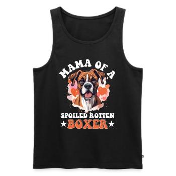 Boxer chien de race animal de compagnie maman d’un boxer pourri gâté - Débardeur bio Premium Homme - noir - Devant - Michal (187cm)