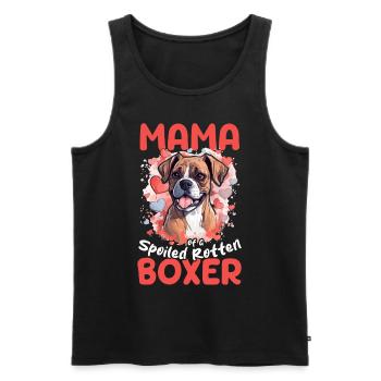 Boxer chien de race animal de compagnie maman d’un boxer pourri gâté - Débardeur bio Premium Homme - noir - Devant - Michal (187cm)
