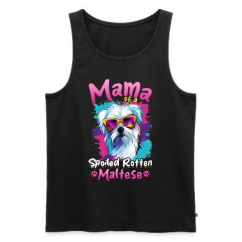 Maltese Dog Breed Pet Mama of a Spoiled Rotten - Männer Premium Bio Tank Top - Schwarz - Vorne - Michal (187cm)