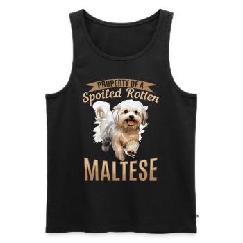 Maltese Dog Breed Pet Property of a spoiled - Männer Premium Bio Tank Top - Schwarz - Vorne - Michal (187cm)