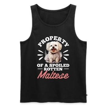 Maltese Dog Breed Pet Property of a spoiled - Männer Premium Bio Tank Top - Schwarz - Vorne - Michal (187cm)