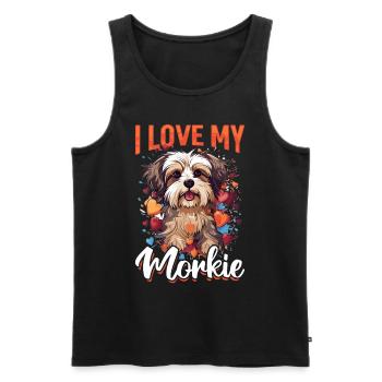Morkie chien race animal de compagnie j’aime mon Morkie - Débardeur bio Premium Homme - noir - Devant - Michal (187cm)