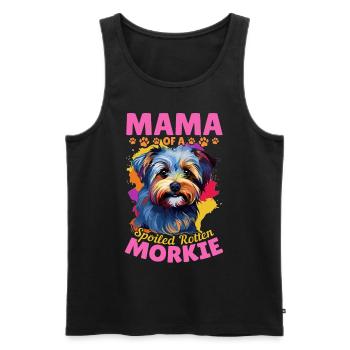 Morkie chien de race animal de compagnie maman d’un pourri gâté - Débardeur bio Premium Homme - noir - Devant - Michal (187cm)