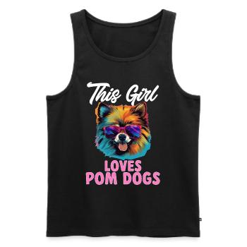 Pomeranian Pom Dog Pom-Pom This Girl loves Pom Dog - Männer Premium Bio Tank Top - Schwarz - Vorne - AI Model Male 178 light (178cm)