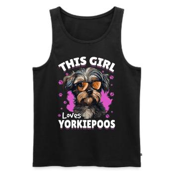 Yorkiepoo chien race animal de compagnie cette fille aime Yorkiepoos - Débardeur bio Premium Homme - noir - Devant - Michal (187cm)