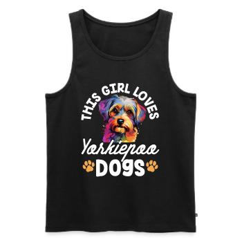 Yorkiepoo chien race animal de compagnie cette fille aime Yorkiepoos - Débardeur bio Premium Homme - noir - Devant - Michal (187cm)