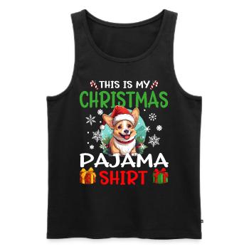 Welsh Corgi Pembroke Dog Christmas Pajama - Männer Premium Bio Tank Top - Schwarz - Vorne - Michal (187cm)