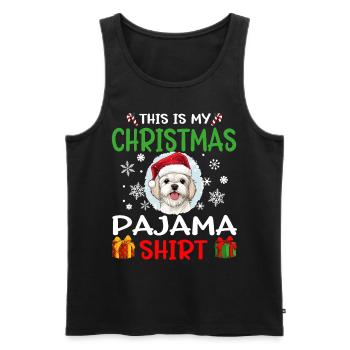 Pyjama de Noël pour chien maltais Joyeux Noël - Débardeur bio Premium Homme - noir - Devant - Michal (187cm)