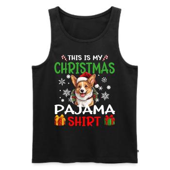 Welsh Corgi Pembroke Dog Christmas Pajama - Männer Premium Bio Tank Top - Schwarz - Vorne - Michal (187cm)