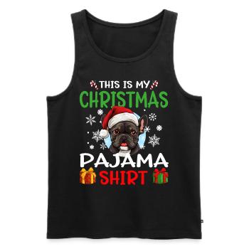 French Bulldog Frenchie Dog Christmas Pajama - Männer Premium Bio Tank Top - Schwarz - Vorne - Michal (187cm)