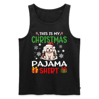 Pyjama de Noël pour chien maltais Joyeux Noël - Débardeur bio Premium Homme - noir - Devant - Michal (187cm)