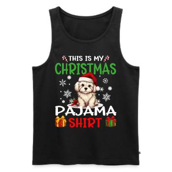Pyjama de Noël pour chien maltais Joyeux Noël - Débardeur bio Premium Homme - noir - Devant - Michal (187cm)