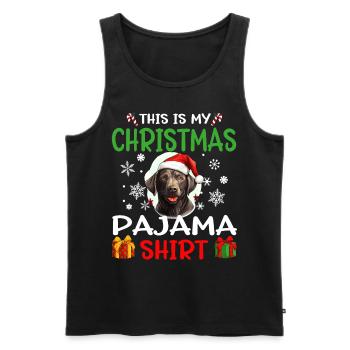 Pyjama de Noël chien Labrador Retriever - Débardeur bio Premium Homme - noir - Devant - Michal (187cm)