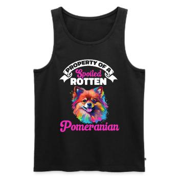 Pom Dog Pom-Pom - Property of a spoiled rotten - Männer Premium Bio Tank Top - Schwarz - Vorne - AI Model Male 178 light (178cm)