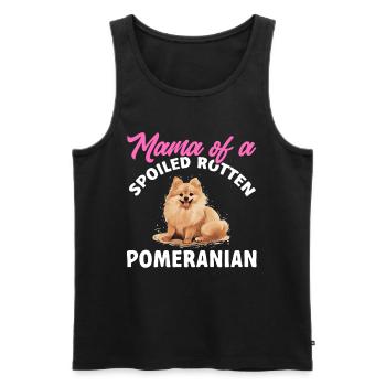 Pom Dog Pom-Pom - Mama of a Spoiled Rotten - Männer Premium Bio Tank Top - Schwarz - Vorne - AI Model Male 178 light (178cm)