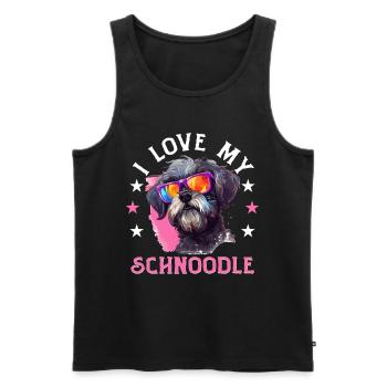 Snoodle chien race animal de compagnie j’aime mon schnoodle - Débardeur bio Premium Homme - noir - Devant - Michal (187cm)