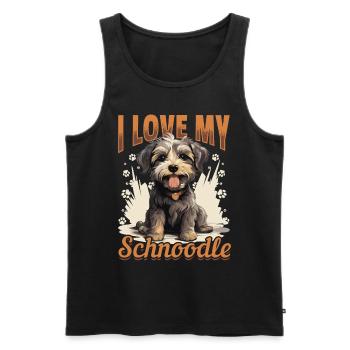 Snoodle chien race animal de compagnie j’aime mon schnoodle - Débardeur bio Premium Homme - noir - Devant - Michal (187cm)
