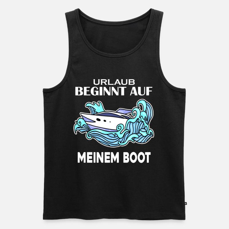 Boot - Männer Premium Bio Tank Top - Schwarz