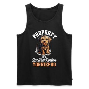 Dog Breed Property of a spoiled rotten Yorkiepoo - Männer Premium Bio Tank Top - Schwarz - Vorne - Michal (187cm)