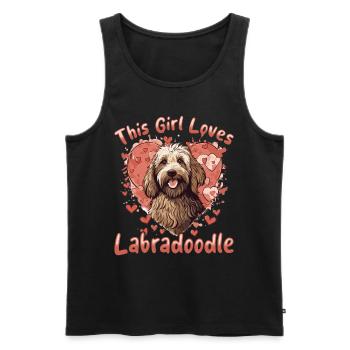 Dog Breed Pet This Girl loves Labradoodles - Men's Premium Organic Tank Top - black - Front - AI Model Male 178 light (178cm)