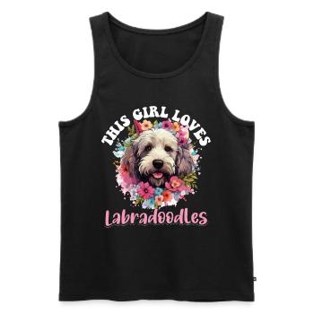 Dog Breed Pet This Girl loves Labradoodles - Men's Premium Organic Tank Top - black - Front - AI Model Male 178 light (178cm)