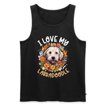 Labradoodle Dog Breed Pet I Love my Labradoodle - Men's Premium Organic Tank Top - black - Front - AI Model Male 178 light (178cm)
