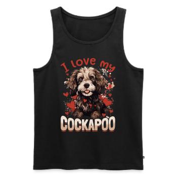 Cockapoo chien race animal de compagnie J’aime mon Cockapoo - Débardeur bio Premium Homme - noir - Devant - Michal (187cm)