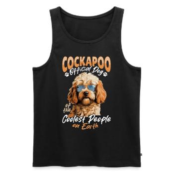 Cockapoo Race de chien Chien de compagnie Cockapoo Chien officiel - Débardeur bio Premium Homme - noir - Devant - Michal (187cm)