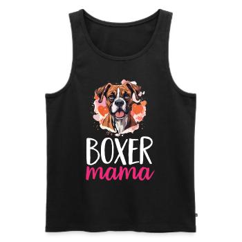 Boxer Chien Race Animal de Compagnie - Boxer Mom - Débardeur bio Premium Homme - noir - Devant - Michal (187cm)
