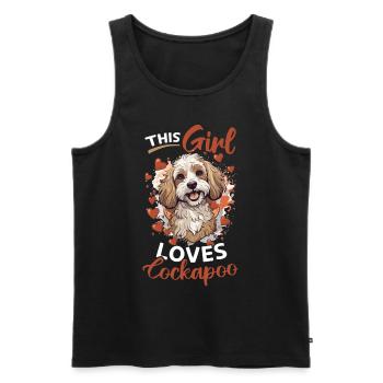 Cockapoo chien race animal de compagnie cette fille aime Cockapoo - Débardeur bio Premium Homme - noir - Devant - Michal (187cm)