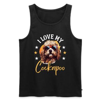 Cockapoo chien race animal de compagnie J’aime mon Cockapoo - Débardeur bio Premium Homme - noir - Devant - Michal (187cm)