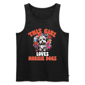 Morkie Dog Breeded Pet Cette fille aime les chiens Morkie - Débardeur bio Premium Homme - noir - Devant - Michal (187cm)