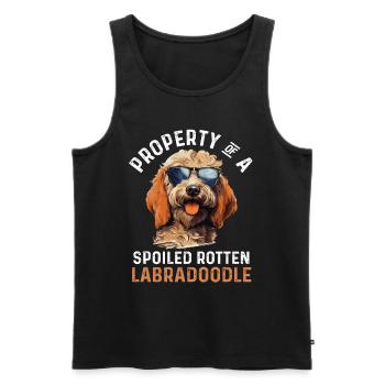 Labradoodle Dog Breed Pet Property of a spoiled - Men's Premium Organic Tank Top - black - Front - AI Model Male 178 light (178cm)