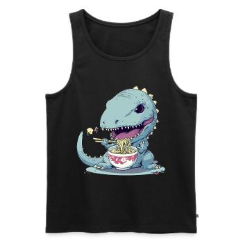Goth Pastel Mignon Effrayant Kawaii T-Rex Manger Ramen - Débardeur bio Premium Homme - noir - Devant - Michal (187cm)