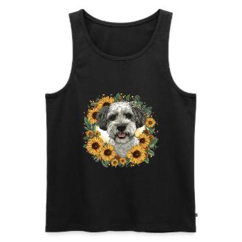 Schnoodle Snoodle Sunflowers Dog Breed Pet Cute - Männer Premium Bio Tank Top - Schwarz - Vorne - Michal (187cm)
