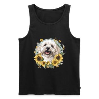 Maltipoo Sunflowers Dog Breed Pet Cute Funny - Männer Premium Bio Tank Top - Schwarz - Vorne - Michal (187cm)