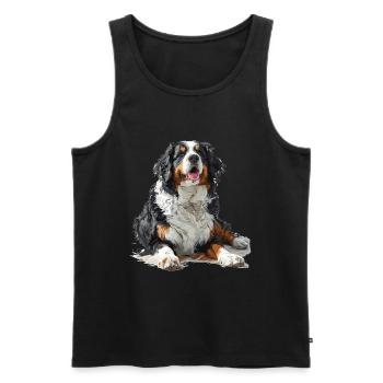 Bernedoodle chien race animal mignon Bernedoodle graphique - Débardeur bio Premium Homme - noir - Devant - Michal (187cm)