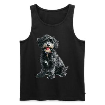 Schnoodle Snoodle Dog Breed Pet Cute Graphic - Men's Premium Organic Tank Top - black - Front - Michal (187cm)