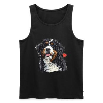 Bernedoodle chien race animal mignon Bernedoodle graphique - Débardeur bio Premium Homme - noir - Devant - Michal (187cm)