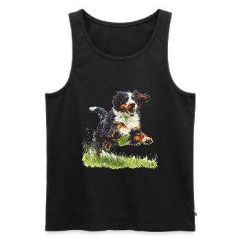 Bernedoodle chien race animal mignon Bernedoodle graphique - Débardeur bio Premium Homme - noir - Devant - Michal (187cm)