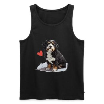 Bernedoodle chien race animal mignon Bernedoodle graphique - Débardeur bio Premium Homme - noir - Devant - Michal (187cm)