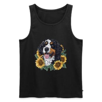 Sunflowers Dog Breed Pet Cute Bernedoodle Graphic - Männer Premium Bio Tank Top - Schwarz - Vorne - Michal (187cm)