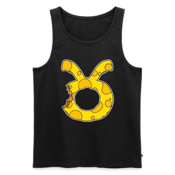 Signe du zodiaque Taureau Symbole - Débardeur bio Premium Homme - noir - Devant - AI Model Male 178 light (178cm)