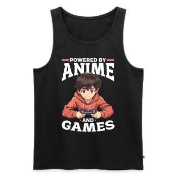 Anime Gaming Boy Manga Gamer Otaku Powered by - Men's Premium Organic Tank Top - black - Front - AI Model Male 178 light (178cm)