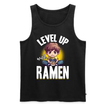 Anime Ramen Gaming Boy Manga Gamer Otaku - Débardeur bio Premium Homme - noir - Devant - AI Model Male 178 light (178cm)